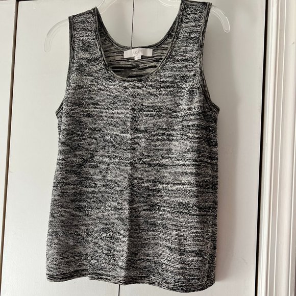 NWOT! Loft Black & White Tank Sweater w/Sequins - Medium - Picture 1 of 5